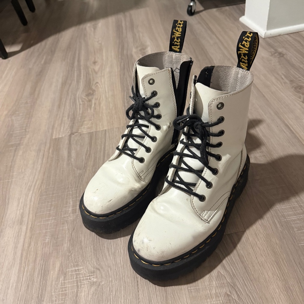 White Jason Platform Doc Martens